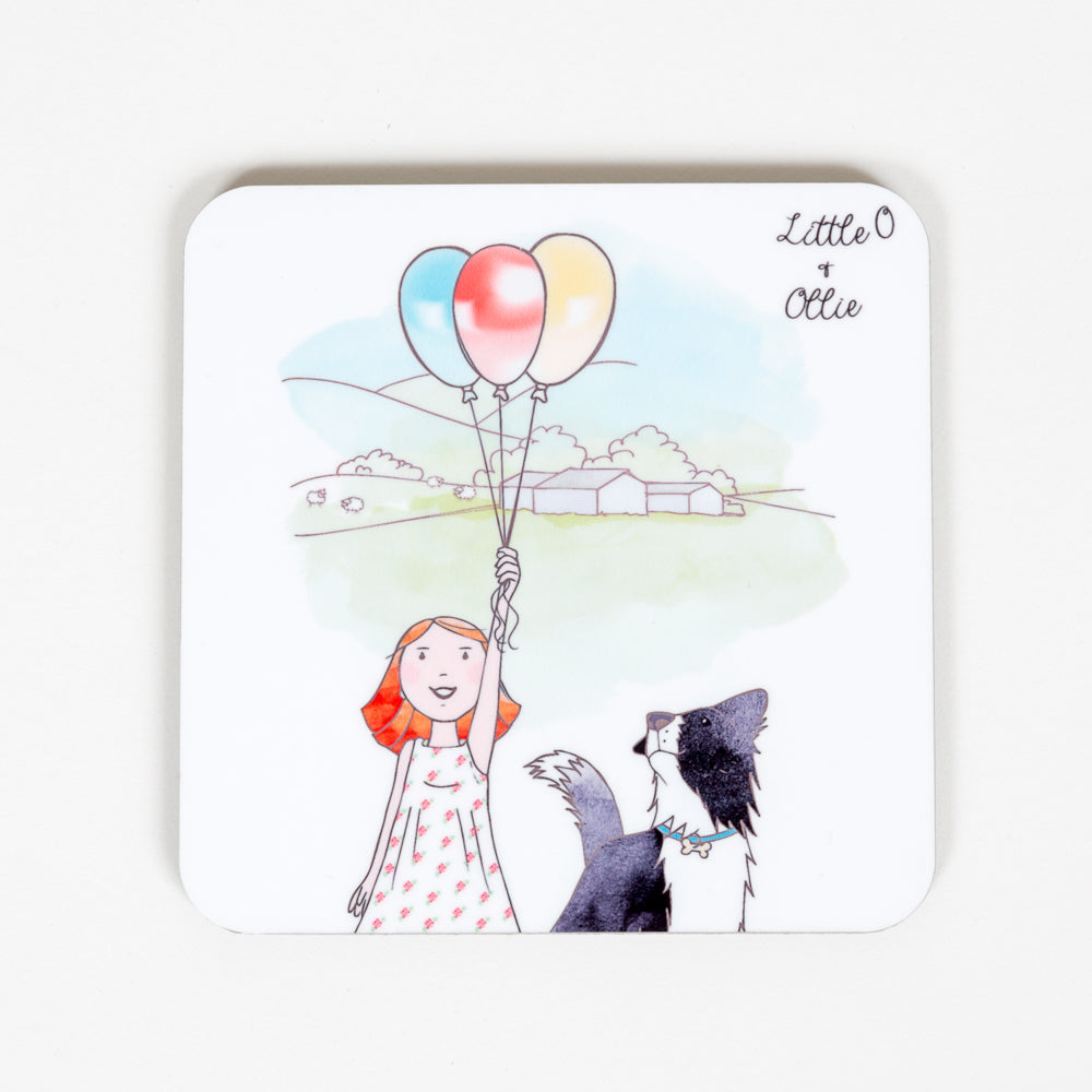 Little O & Ollie Balloons Design Coaster